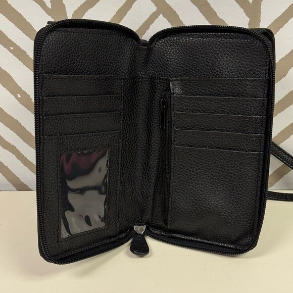 Gianni Bernini Black Genuine Leather Softy Tech Crossbody Wallet - Picture 4 of 12